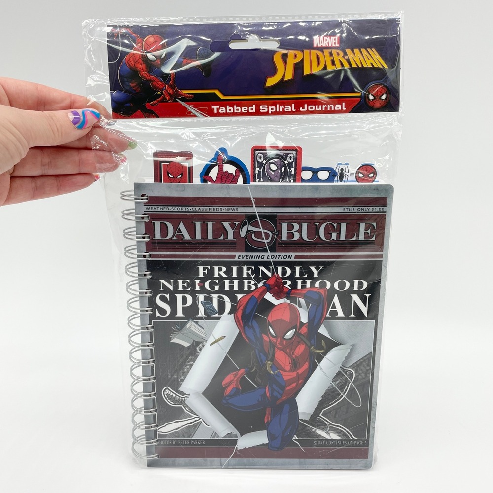 Marvel Spider-Man Daily Bugle Tabbed Spiral‎ Journal Notebook Stationery